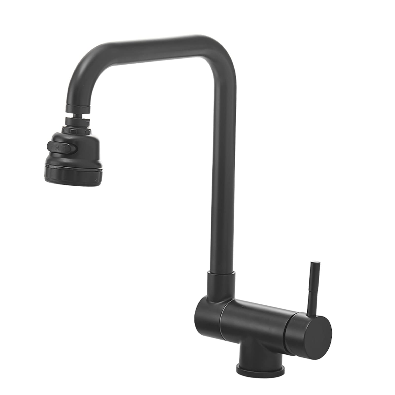 Robinet mélangeur de cuisine pliant en acier inoxydable noir pivotant 360°