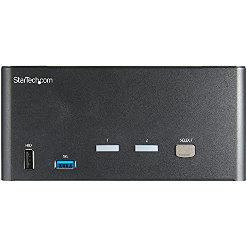 Image of StarTech 2-Port Triple DisplayPort KVM, 4K 60Hz UHD HDR, USB 3.0 Hub, TAA