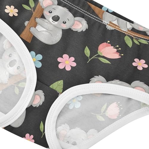 Girls Underwear Toddler 2t Cotton Girl Panties Cute Florals Underpants Briefs Cute Cartoon Koalas Pastel Floral4