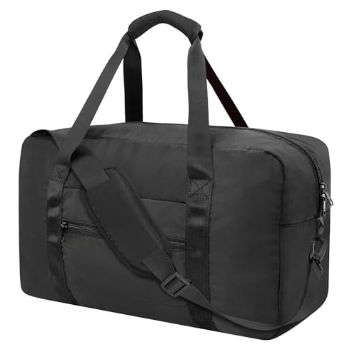 Foldable Travel Duffle Bag (40L Black)