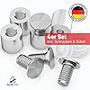 Raumhero Distanziatori in acciaio inox (set completo da 4 pezzi) – Distanziatori 15 mm – Spessore piastra 2 – 12 mm – Supporto in plexiglass (100% Made in Germany) per cartelli di fissaggio #3