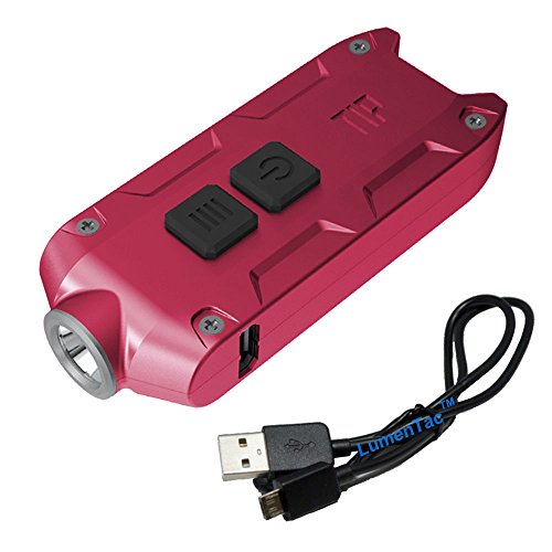 Nitecore TIP RED 360 Lumens USB Rechargeable Keychain Flashlight with LumenTac USB Cable - RED (More Colors Available in Options)