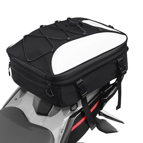 Oumurs Reflective Motorcycles Tail Bag, 600D RPET