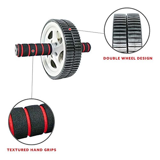 Sunny Health & Fitness Waist Trainer Ab Roller with Elbow Support, Training Wheels, Foldable for Home Gym, Abdominal Exercises, Core Strength, Glute Trainer, Crunch Workouts with Optional Dip Station