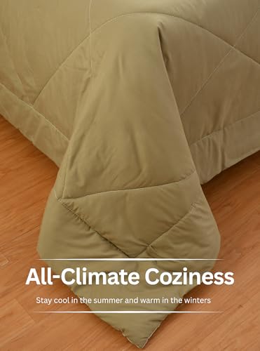 Image of Galaxy Home Decor Premium Microfibre Reversible Comforter | Ultra-Soft, Lightweight & All-Season Warm Quilt | Cozy AC Blanket for Double Bed 90 inch x 100 inch | 220 GSM, Beige & Cream