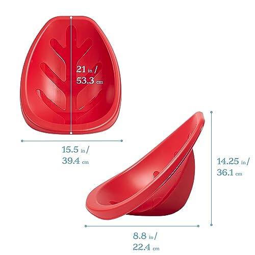 Image of ECR4Kids Plastic Leaf Scoop Floor Rocker Seat, Classroom Furniture, Red, 6-Piece