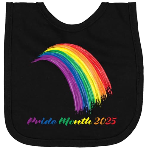 inktastic Pride Month 2025 Pride Rainbow in Oil Brush Paint Newborn Bib
