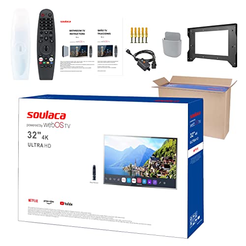 Soulaca 32 Zoll 4K UHD Smart TV für Badezimmer,Digital/Analog-Tuner, Mirror Panel, Magic Remote, wasserdicht, Netflix, integrierte Lautsprecher,2023 Modell – Bild 8
