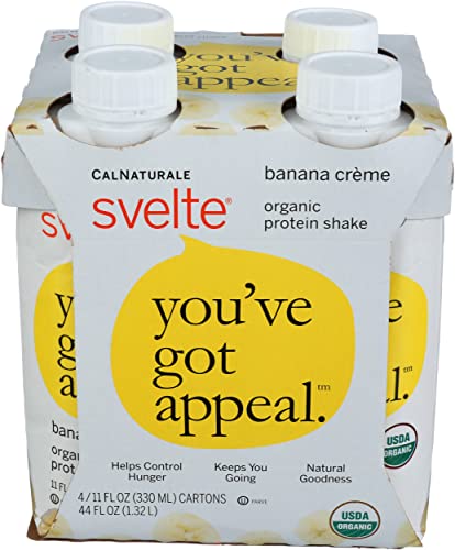 Svelte Organic Protein Shake, Banana Creme, 11 Fl Oz, 4 Count Svelte Organic Protein Shake, Banana Creme, 11 Fl Oz, 4 Count