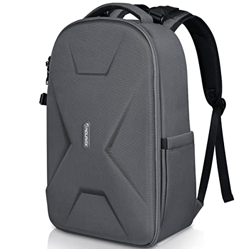 Endurax Grand sac à dos étanche pour appareil photo Canon Nikon avec protection rigide Gris