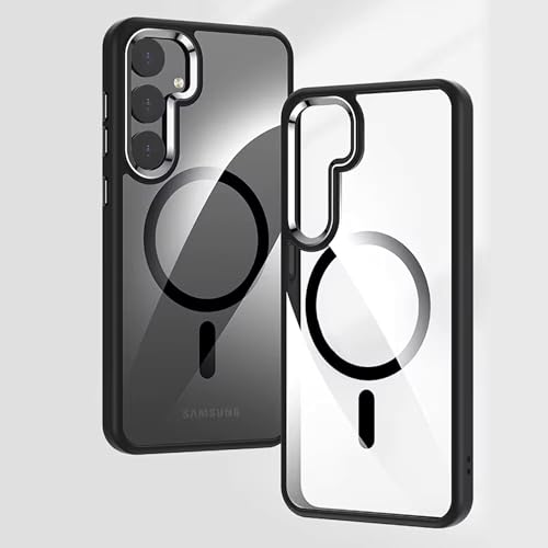 Image of iFAST Premium Back Cover Case Compatible with Galaxy S24 Ultra Soft Shokproof TPU and Hard Polycarbonate (PC) (with Camera Ring | Black)