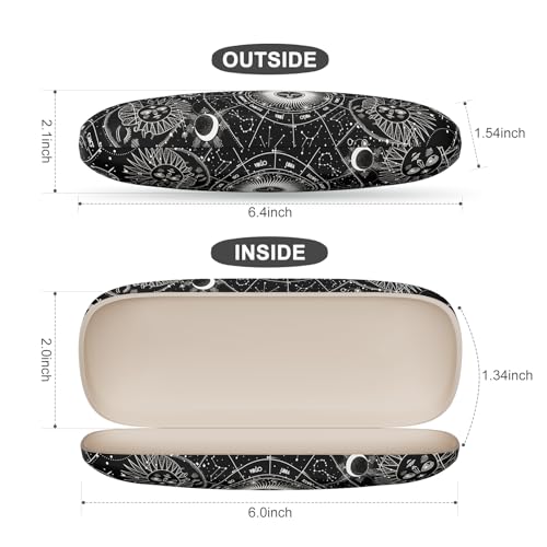 Image of Eyeglasses Case, Portable Hard Shell Protective Case for Glasses, Eyeglass Holder Box for Women with Cleaning Cloth