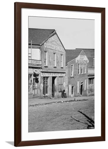 ART.COM Wall Art Print Auction and Negro Sales, Whitehall Street on Brown Frame, 32" x 44"