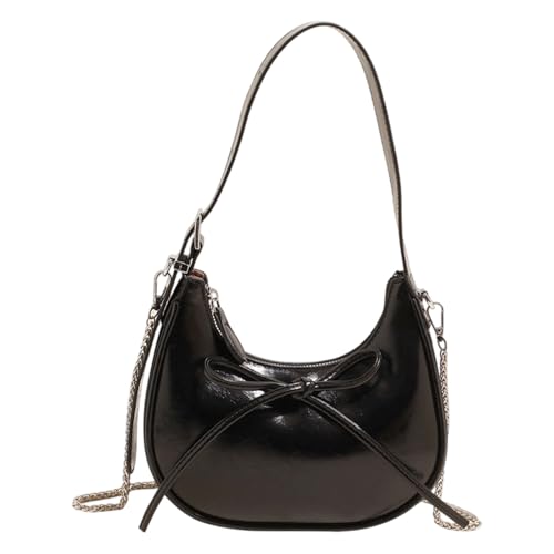 Sac à bandoulière avec nœuds mignons et détails féminins en similicuir