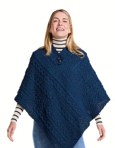 Image of Irish 100% Merino Wool Poncho for Women Made in Ireland