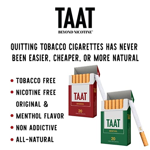 Taat Herbal Cigarettes - Natural, Nicotine-Free, Tobacco-Free - Natural Herbal Smoking Blend Alternative With 50Mg Extract For Adults - Full Flavors, Delicate Taste - 20-Stick Flip Top Pack  thumb #2