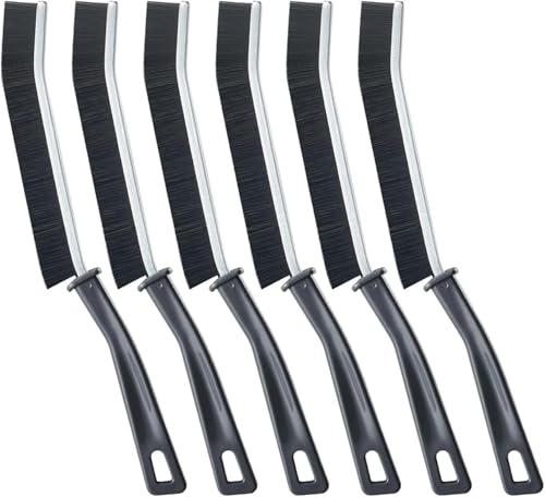 Image of 6PCS Hard Bristle Crevice Cleaning Brushes - Gap Scrub Brush Set for Grout, Shower Tile, Bathroom, Kitchen Sink, Toilet, Window Tracks & Small Spaces - Compact Household Detail Cleaning Tool