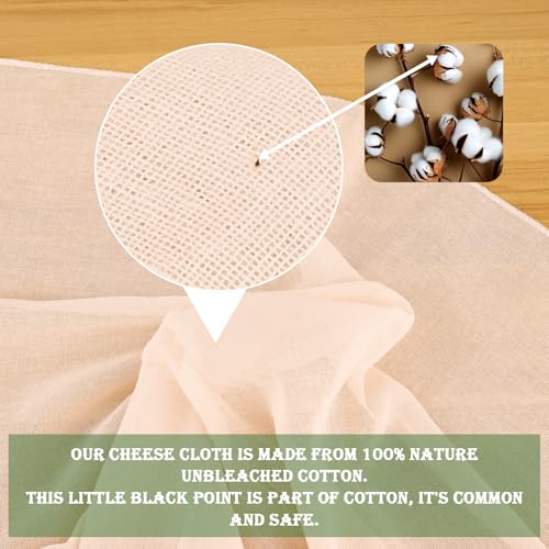 Image of WMKGG 9 PCS Cheese Cloths, Grade 100, 20x20 Inch Cotton Cheesecloth with Hemmed 4 Edges, Reusable Unbleached Fine Mesh Cheesecloth for Straining, Cooking, Juicing, Cheese Making, Baking, Yogurt