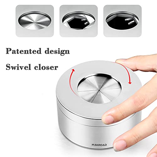 Manroad Ashtray, Smokeless Ashtrays For Cigarettes Indoor Cigar Ashtrays 304 Stainless Steel Ash Tray Outdoor Car Ashtray With Lid Smell Proof Windproof Ashtray For Home Office Patio Decoration #TOP3