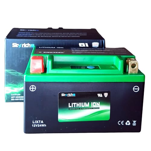 Bateria SkyRich Lítio – LIX7A – CCA 120A (YTX7A-BS / YTX7A / YTZ10S)