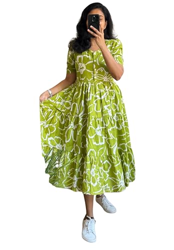 Image of NEW4U Women Printed Rayon Anarkali Kurta for Girls Regular Wear Long Kurti Gown