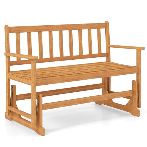 2-Person Outdoor Acacia Wood Glider Bench