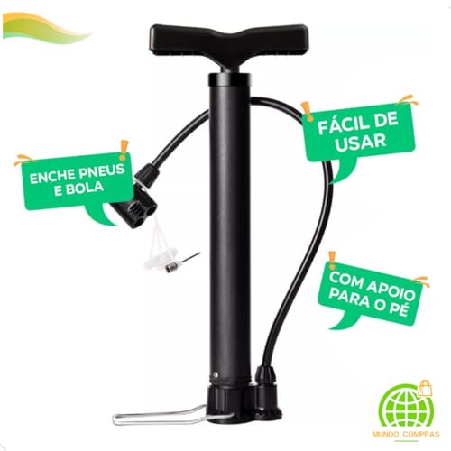 Bomba De Ar Encher Bola Balão Pneu Bicicleta Moto Multi Bico Mundo Compras