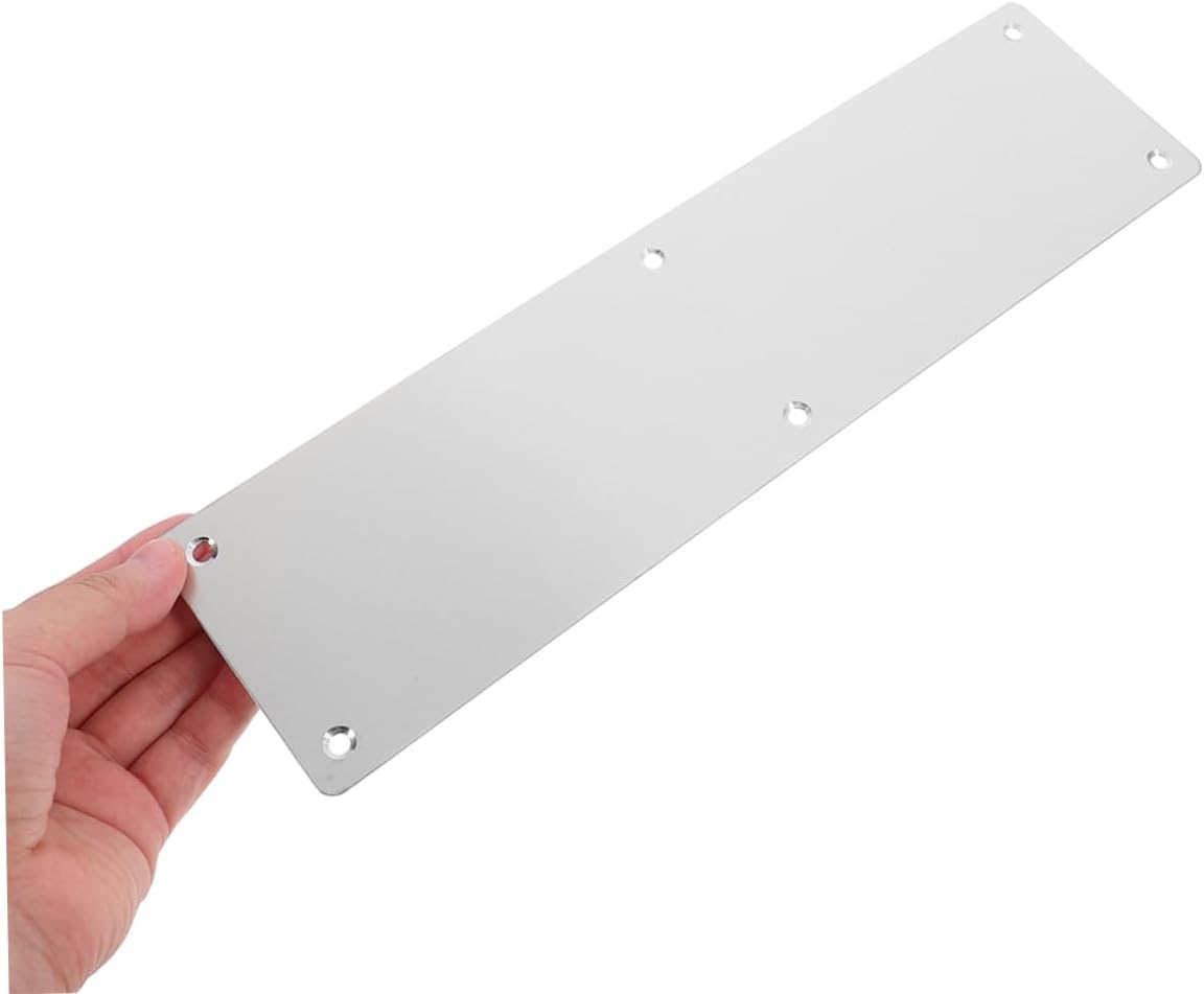 2pcs Fireproof Stainless Steel Door Plates Kick Plates for Front Door Replaceable Push Pull Handle DIY Installation
