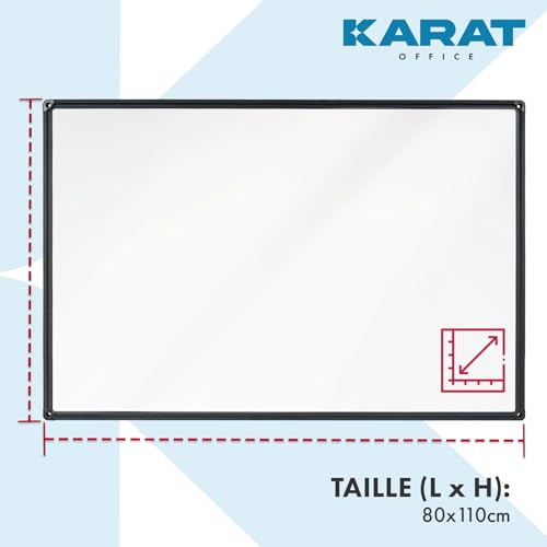 Tableau blanc effaçable Onyx KARAT 80x110 cm à cadre noir
