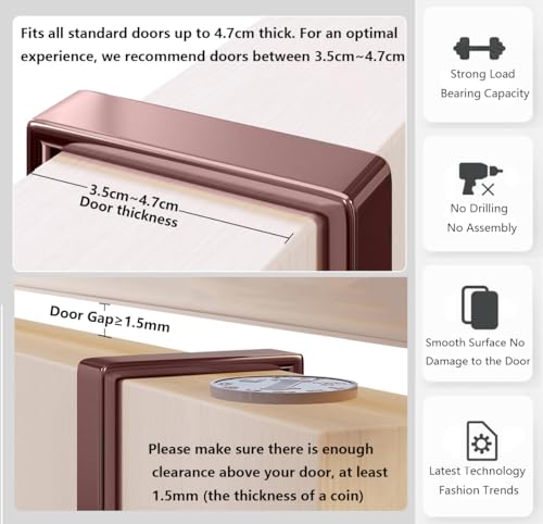 WBDXWB Türhaken, Türaufhänger für Mantel, Handtuch, Tasche, Bademantel (1 Stück, Bronze)