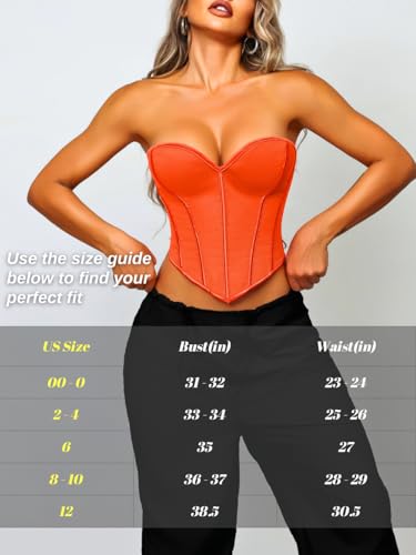 Image of ChiaoLezhee Heart Corset Top For Women, Sexy Concert Outfits Going Out, Strapless Crop Top, Overbust Bustier
