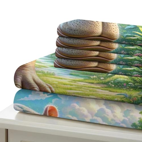 Housse de couette hippopotame en microfibre douce anti-plis avec taie
