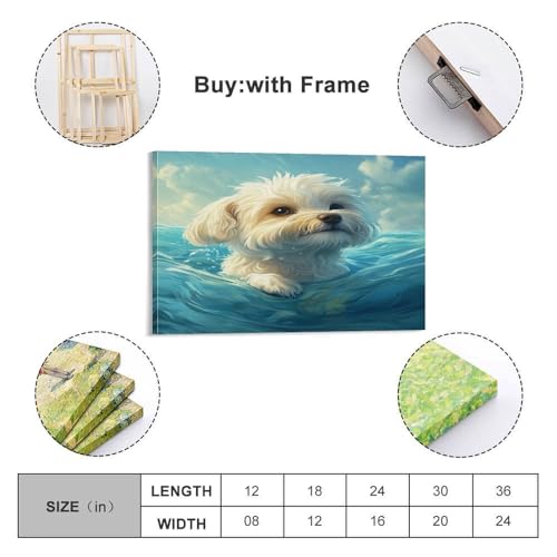 Tableau Bichon Frisé de décoration murale en impression haute définition