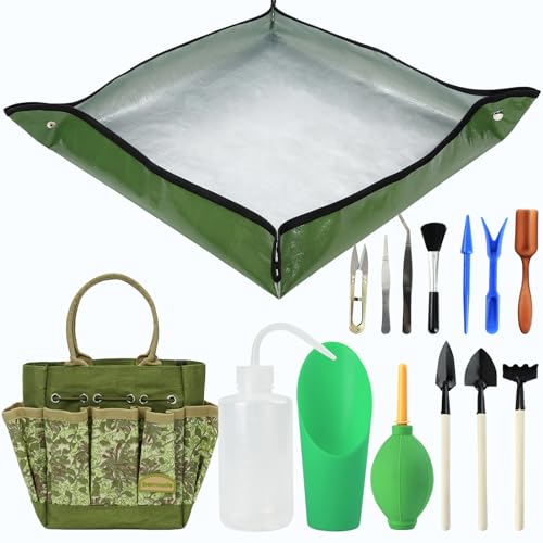 Permade Succulent Tools Kit with Organizer Bag- 13Pcs Indoor Gardening