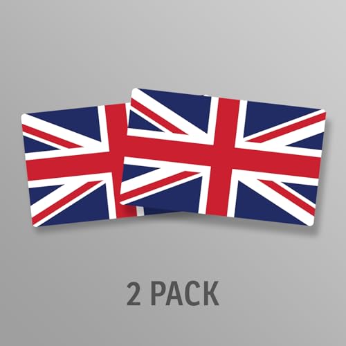 Image of World Country Flag Decal Stickers - Two Pack - for Cars Windows Bumpers Laptops Tablets Tumblers Cups Walls (Great Britain)