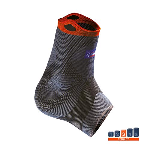 Tobillera de mantenimiento reforzada Thuasne Sport - Gris/Naranja - Talla XL