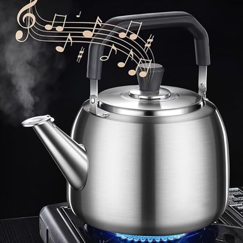 Stainless Steel Tea Kettle for Stove Top, 5L/6L with Bakelite Handle & Whistle, Durable Grade 316 Teapot for Gas Stoves, Perfect for Tea Lovers