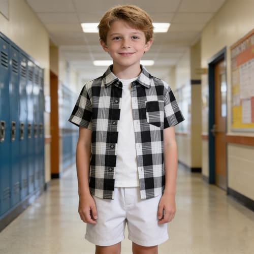 Image of SANGTREE 3 Piece Boy Outfits Short Sleeve Shirt and Shorts Set Beach Vacation Summer Clothes, 3 Months - 9 Years