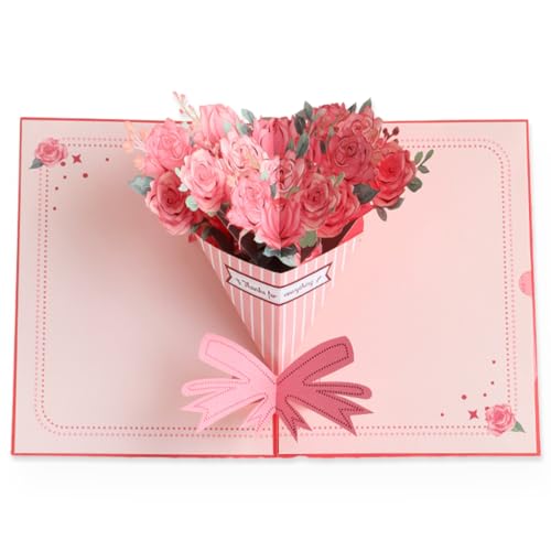 Tarjeta Pop-Up Rosa, Tarjeta De Felicitación De Boda, Tarjeta De Amor Dulce En 3D Para Esposa Y Amante, Tarjeta De Regalo Romántica Con Rosa Para Cumpleaños, Aniversario De Boda, San Valentín