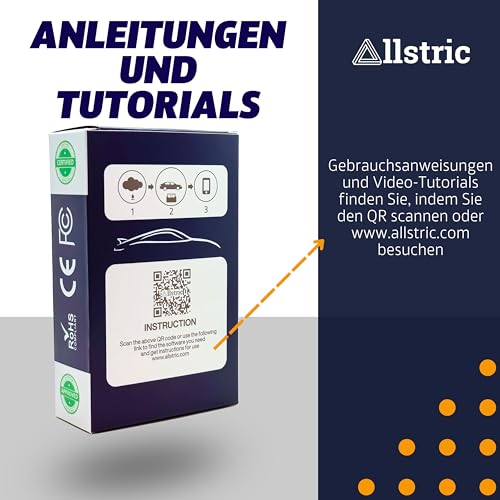 Allstric® OBD2 Diagnosegerät. ELM327 Auto Diagnosegerät mit OBD2 Bluetooth Adapter. OBD-II Diagnosewerkzeuge & Auslesegerät Auto für Fehlercodes & Fahrzeugdiagnose. Kompatibel mit OBD2 Fahrzeugen