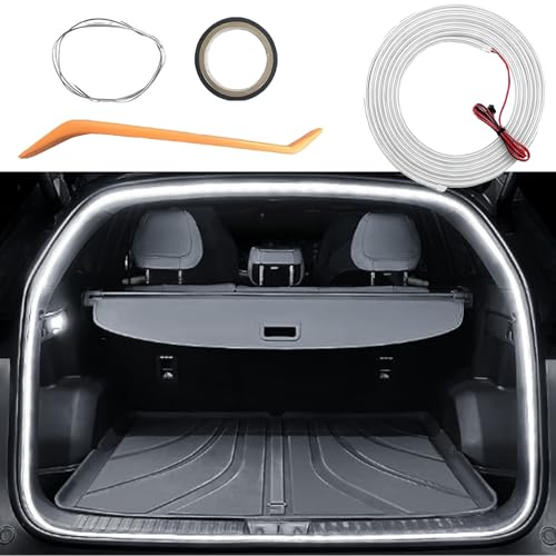 YOUYIKE Striscia di luci a LED per bagagliaio, 4 m/luce bianca con effetto fluido, illuminazione interna a LED con sensore automatico, impermeabile IP65, CE/RoHS, universale per veicoli da 12 V