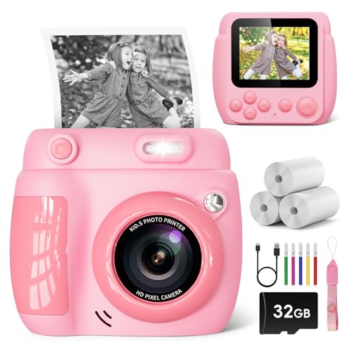 Macchina Fotografica Istantanea, LETSHAHA 1080P 20MP 2.4 Pollici Macchina Fotografica Istantanea per Bambini con Stampa...
