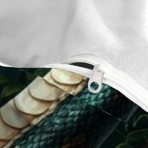 Housse de couette Super King Python bleu microfibre imprimé 3D avec 2 taies - 5