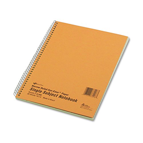 National 33008 Subject Wirebound Notebook Narrow/Margin Rule 8 x 10 Green 80 Sheets