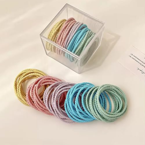 Image of GITGRNTH Soft Cotton Hair Ties for Women - No Damage Elastic Hair Bands - Durable Rubber Band for Women - Ideal Ponytail Holders - Comfortable Hair Accessories - Gentle on All Hair Types - Perfect for Thick and Thin Hair - Scrunches for Women - Kids Hair Rubber Band