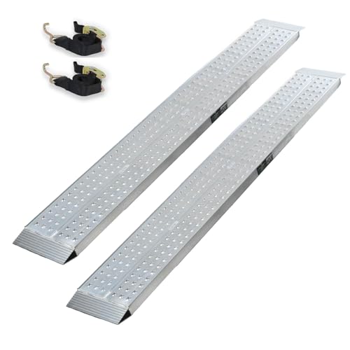 TRUTZHOLM 2 x Auffahrrampen 200 x 28 cm 540 kg als Paar 270 kg Stück Alu gelocht starr grau Verladerampen Motorradrampen