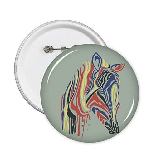 Pins zèbre coloré graffiti : des boutons ronds pour look urbain unique