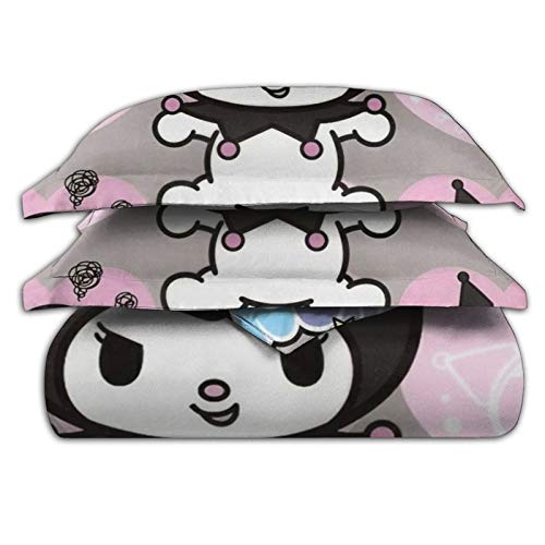 Ngzhaigu Kuromi My Melody 3 Piece Bedding Set 86Inchinch X70 Modern Comforter Quilt Set Twin Size Luxury Duvet Cover Set With 1 Quilt Cover 2 Pillow Shams For Teen Boy Girl Adult Black One Size #TOP1