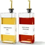 BIKALAN Botella dispensadora de aceite de oliva para cocina, dispensador de jarabe de café, botellas de aceite de oliva elegantes y con clase para cocina, dispensador de aceite de cocina de vidrio,