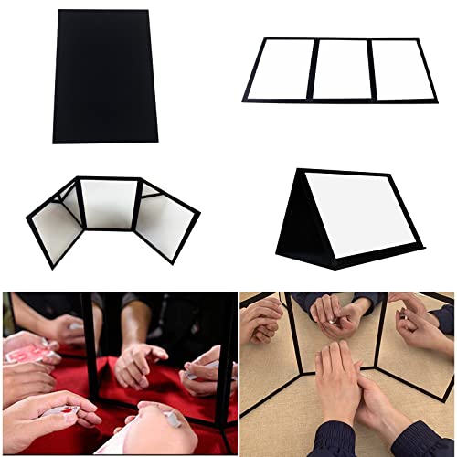 sumrica Magic 3-Way Mirror by Practicing Mirror for Card Magic Gimmick Cards Tricks Professional Magician Accessories Stage Illusion